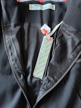 Off-White Black Pencil Skirt with Tag Detail